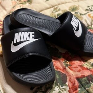 Nike Black and White Slide Sandals